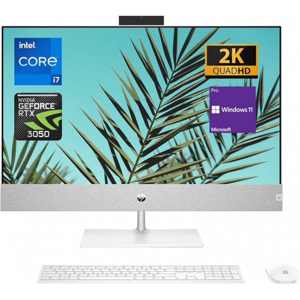 HP Pavilion 27-ca2023ny/i7-13700T/DDR4 16GB/512SSD SSD M.2/NVIDIA RTX 3050 4GB /FHD/touch/Snowflake White