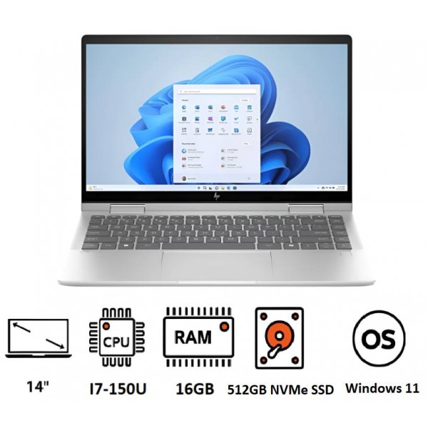 Hp Envy x360 14-es1023dx/Core 7-150U/RAM 16GB/512GB SSD/14" FHD IPS/Silver/Win11H